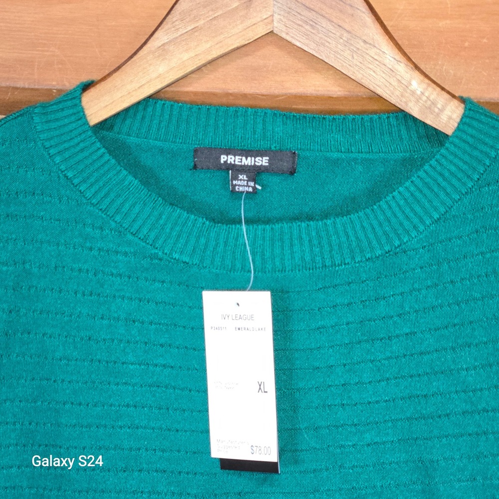 Premise Women's Emerald Lake Green‎ Knit Sweater XL Viscose Nylon